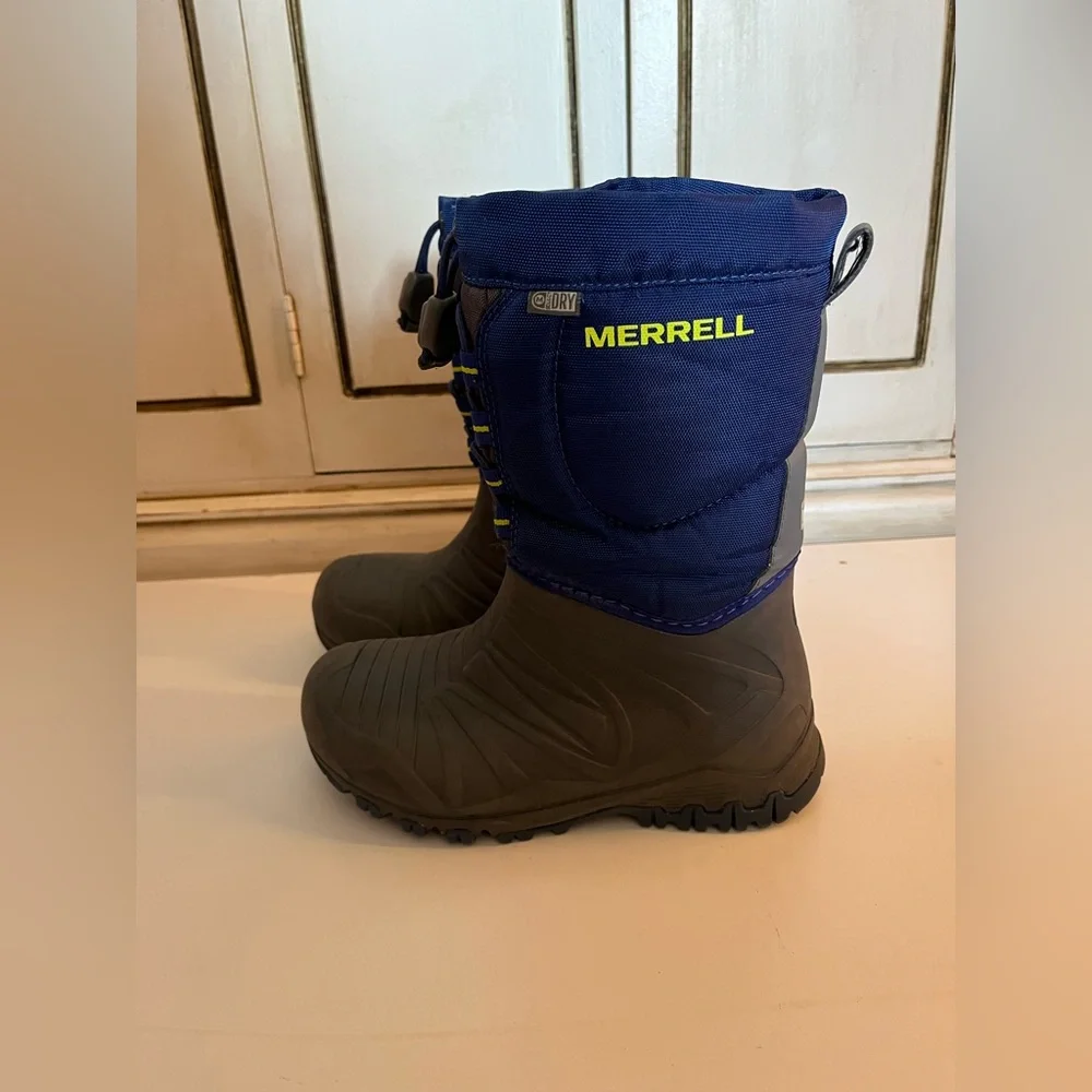 Merrell Snow Quest Lite Waterproof Snow Boot Grey/Colbat lightweight Boys 1